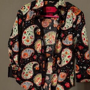 Elle Multicolor Paisley Shirt modern fit size 4 A2